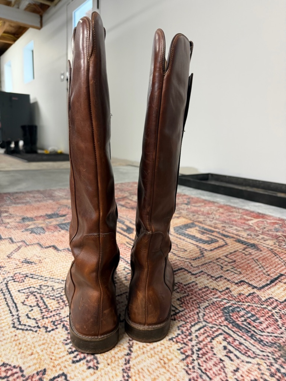 Frye Paige Leather Tall Riding Boots - Cognac - Picture 6 of 14